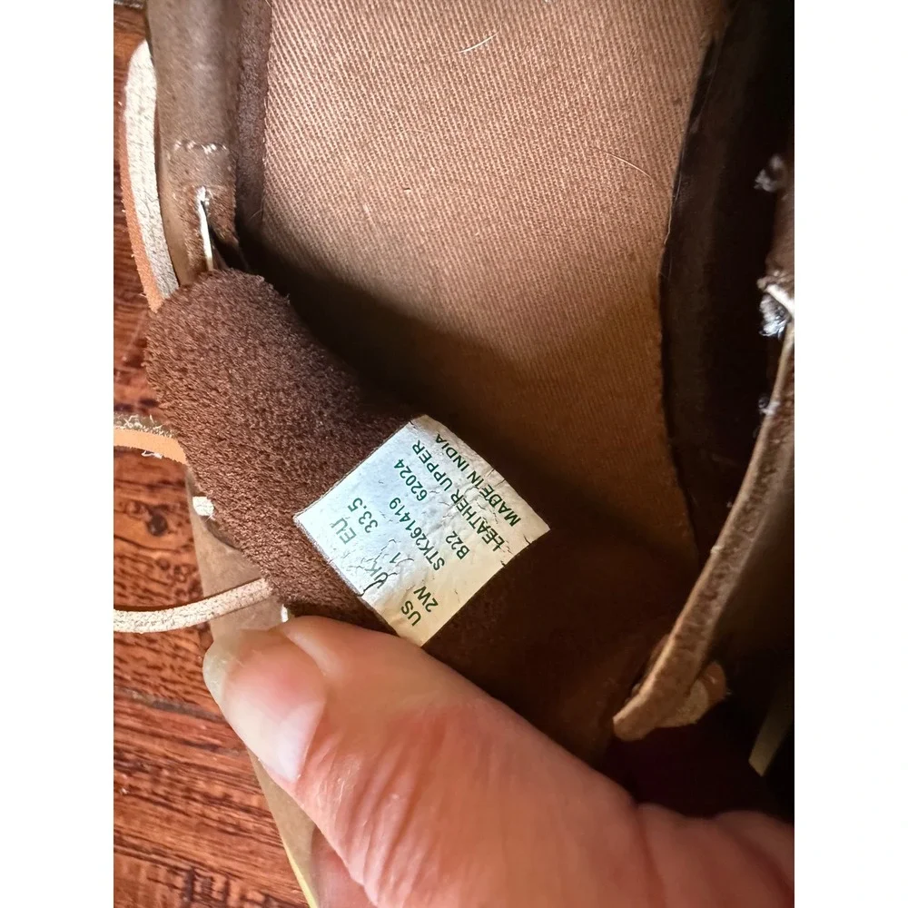 Sperry Top-Sider Kids Brown Leather Boat Shoes Memory Foam Loafers Size 2W